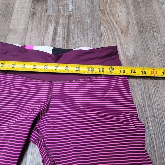 Lululemon Run For Your Life Crop Hyper Stripe Raspberry Glo Light Plum Pow Small - Picture 5 of 6
